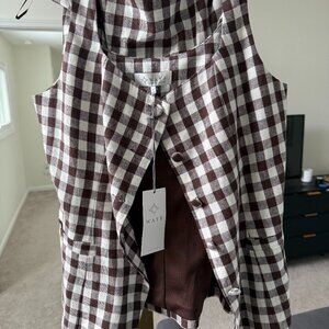 NWT Wayf Gracie Chocolate Brown Skirt and Vest Set